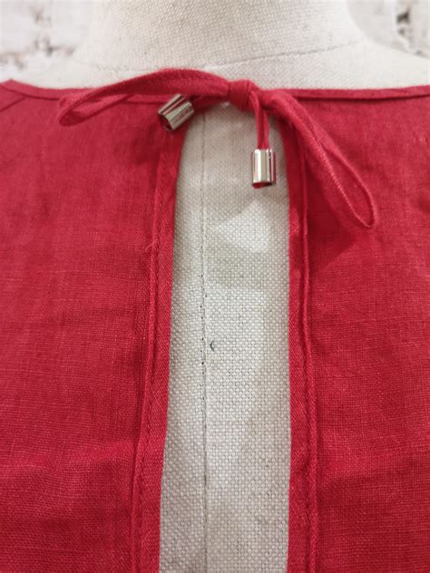 Montana blue red linen shirt For Sale at 1stDibs