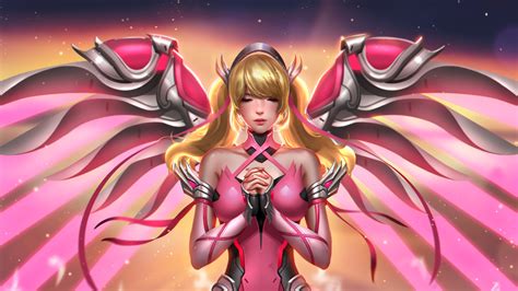 Pink Mercy Overwatch Art Wallpaper,HD Games Wallpapers,4k Wallpapers ...