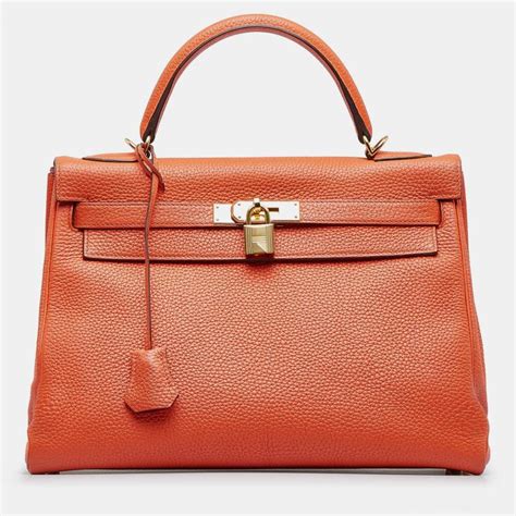 Hermes Orange Leather Togo Kelly 32 Hermes | The Luxury Closet