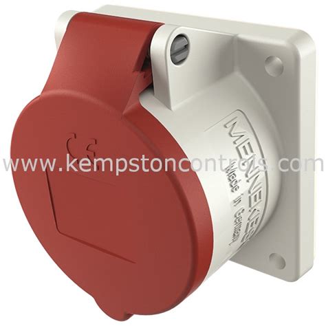 Mennekes 1385 RED STRAIGHT PANEL SOCKET IP44 16A 5P 400V 6H | Kempston ...