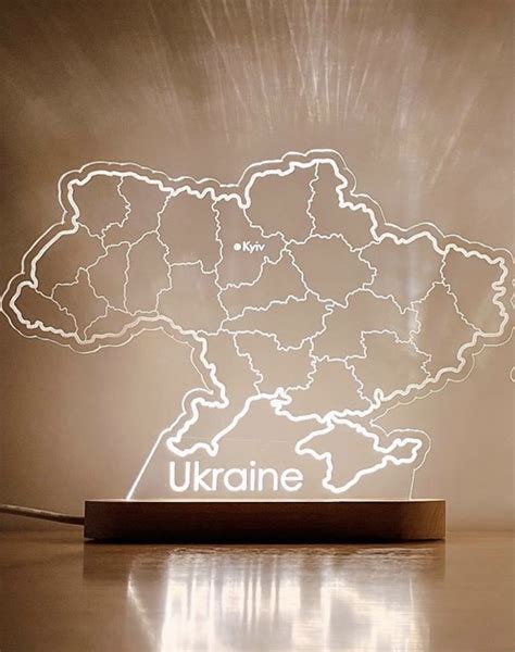 Нічник патріотичний карта України дерев'яні вироби великий 28*21 ...