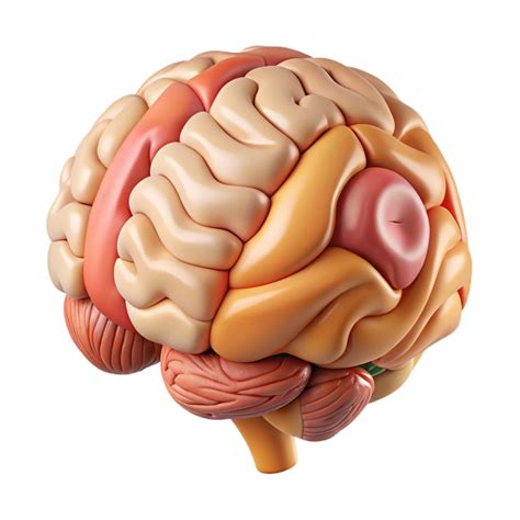 impressive minimalist Brain Anatomy Illustration Cutout with Labeled