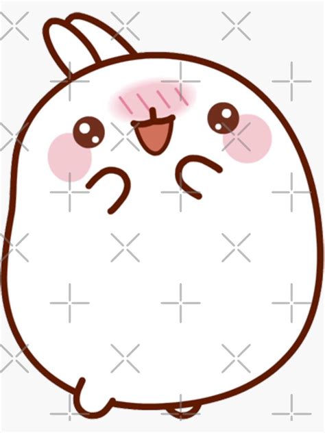 "Molang , Happy Molang Bunny cute " Sticker by masuri | Redbubble
