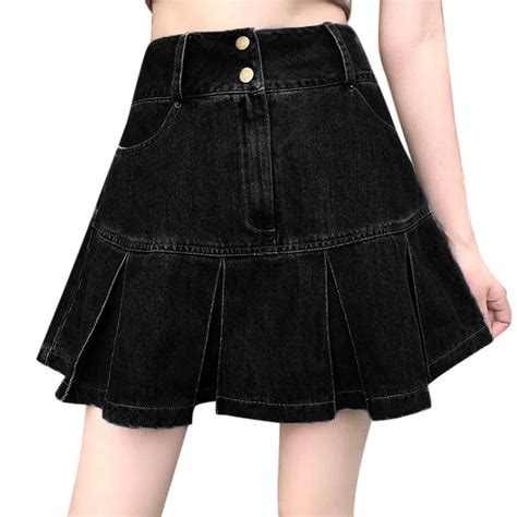 Dpytoraw Jeans Trouser Skirt Women's Summer High Waist Trouser Skirt