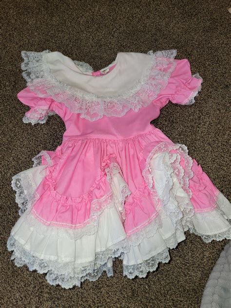 VINTAGE LID'L DOLLY'S PINK LACE FRILLY FULL CIRCLE PA… - Gem