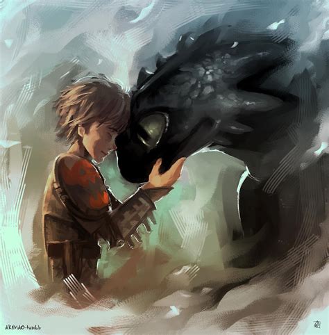 hiccup and toothless by AkiMao on DeviantArt