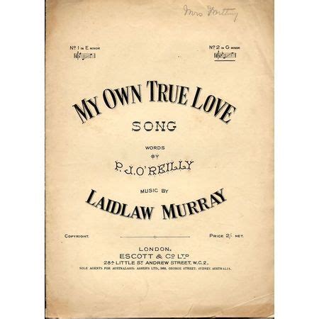 My Own True Love - Song for Piano and Voice - No. 2 in key of G minor ...