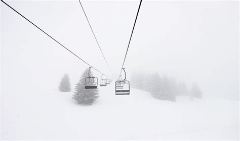 Photo of Ski Lift on Foggy Mountain