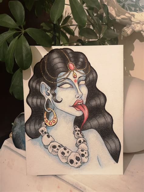 Kali pencil drawing | ภาพวาดดินสอ, กาลี