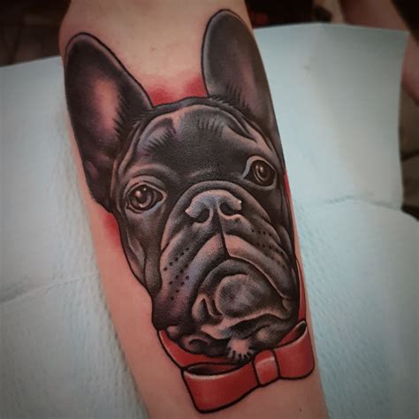 Traditional French Bulldog Tattoo