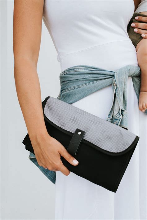 GRIDLOCK GREY NAPPY CHANGE CLUTCH - Eco Baby Boutique