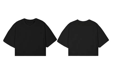 Black Cropped Oversized Tee Mockup - Etsy