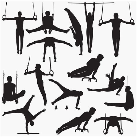 Gymnastic Silhouettes | Silhouette vector, Silhouette illustration ...