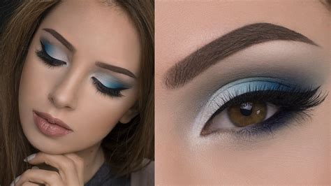 Blue Eyeshadow Makeup Tutorial - Wavy Haircut