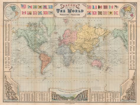 George W. Bacon, The World, 1866 c | The Map House