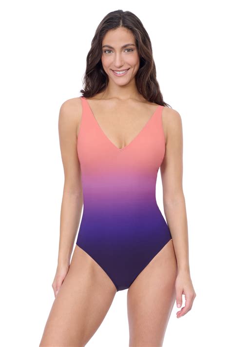 Splendor Ombre V Neck One Piece - Gottex-Swimwear