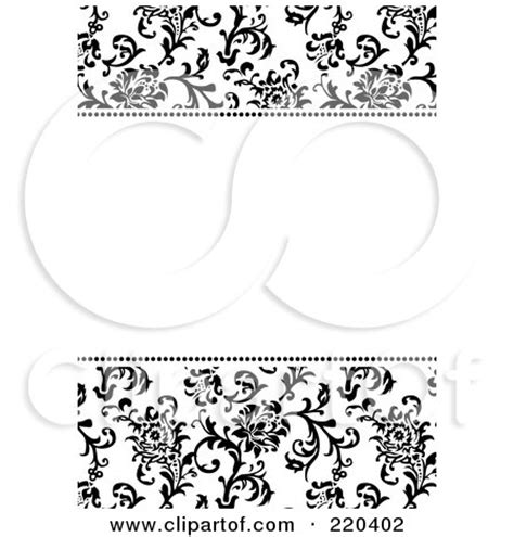 Formal Black And White Floral Invitation Border With Copyspace - 27 ...