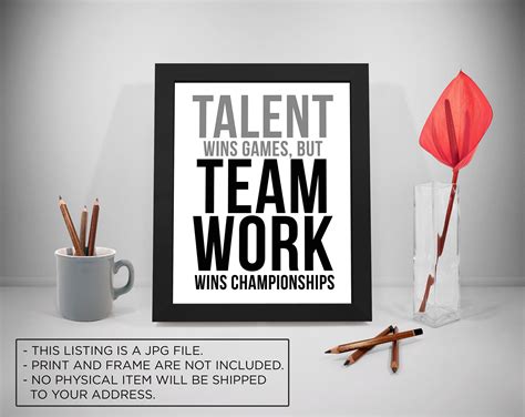 Talent Wins Games Quote Printable, Win Quote, Team Work Motivational