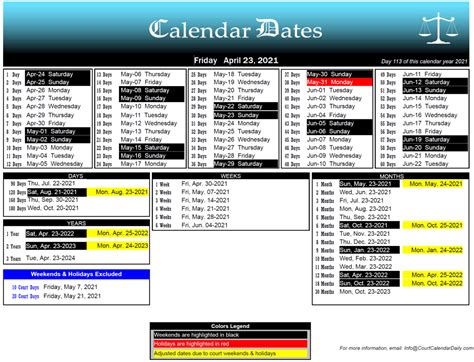 New court calendars are in Ohio - Court Date Calculator - Court Day