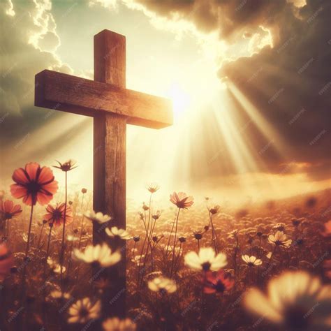 Premium Photo | Faith Cross backgroundFaith Cross Flowers background