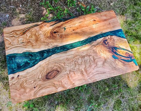 Epoxy River Table, Cherry Slab Table, Live Edge Table, Epoxy Coffee