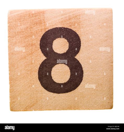 Block with Number Eight isolated on white background Stock Photo - Alamy