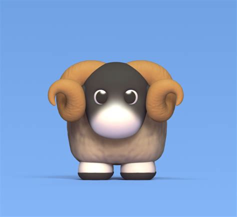 3D file Ram Cartoon・Template to download and 3D print・Cults