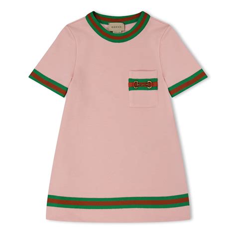 GUCCI | Girls Tipped Dress | Kids | Pale Pink 5658 | Flannels