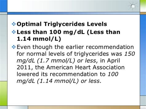 Triglycerides levels