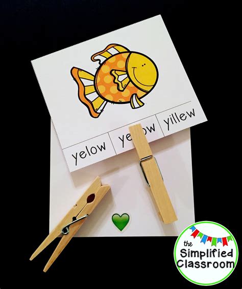 The Simplified Classroom: Color Word Clip Cards