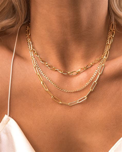jumbo link  necklace necklace combo stacked necklaces necklace