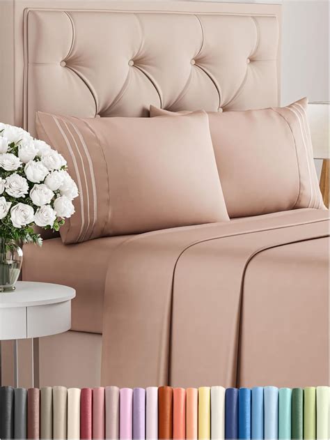Amazon.com: Queen Size 4 Piece Sheet Set - Comfy Breathable & Cooling ...