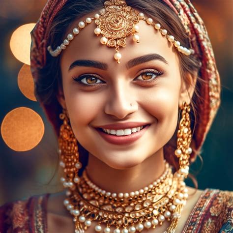 Premium AI Image | Closeup of pretty girl wearing slik saree and ...