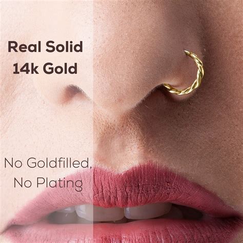 Gold Nose Ring 14k, Nose Ring Gold, Nose Ring Solid Gold, Nose Hoop ...