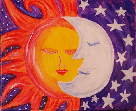 Sun And Moon Painting at PaintingValley.com | Explore collection of Sun ...