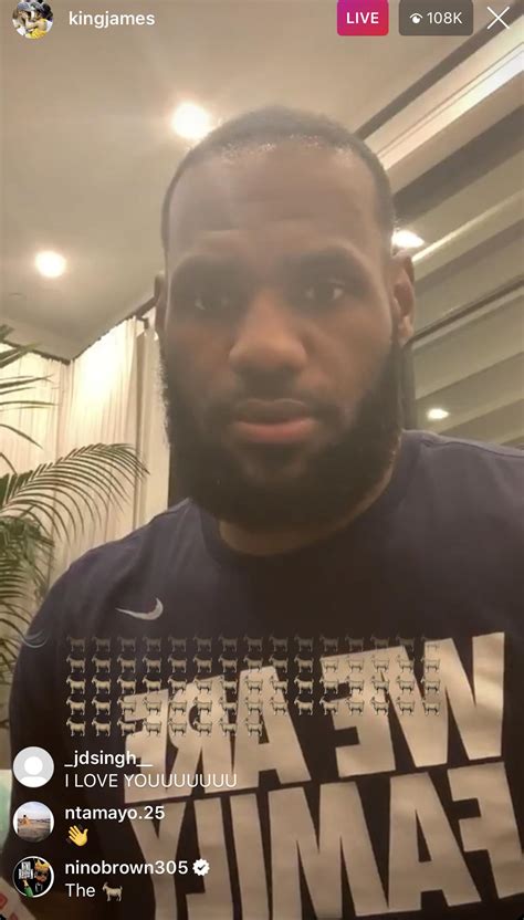 LeBron on IG live right now talking and spending time with the fam