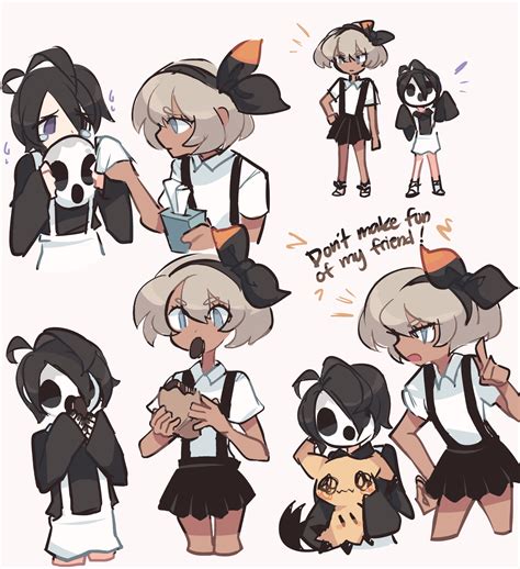 bea, mimikyu, and allister (pokemon and 1 more) drawn by charamells