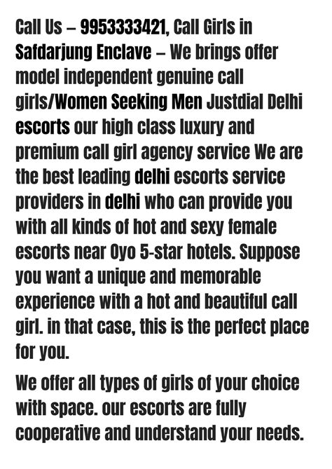 Low Rate Safdarjung Enclave (Delhi) Call Girls ☎ | 9953333421 - Call Us