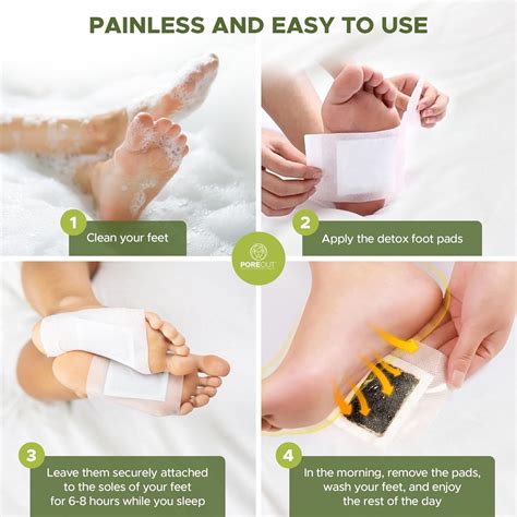 PoreOut Detox Foot Pads - Natural Deep Cleansing Patches for Toxin Removal - Stress Relief