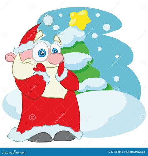 Surprised Santa Claus Cartoon Vector Character Stock Vector