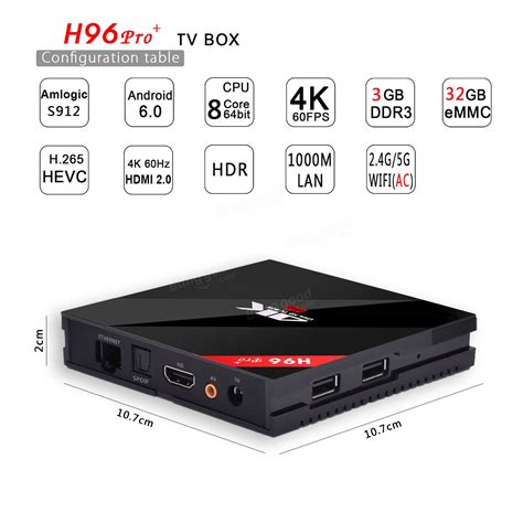 H96 PRO+ Amlogic S912 Octa Core 3GB RAM Android 6.0 TV KODI Box 32GB ...
