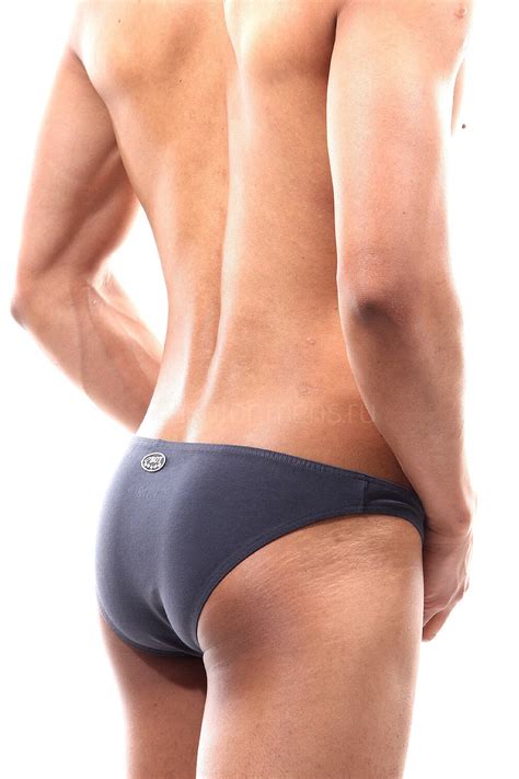 Трусы микро слипы мужские хлопок Сlassic Slip Grey темно серый цвет