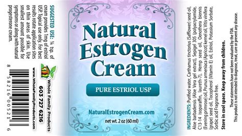 Natural Estrogen Cream (Pure Estriol USP): Safe Menopause Symptom Relief