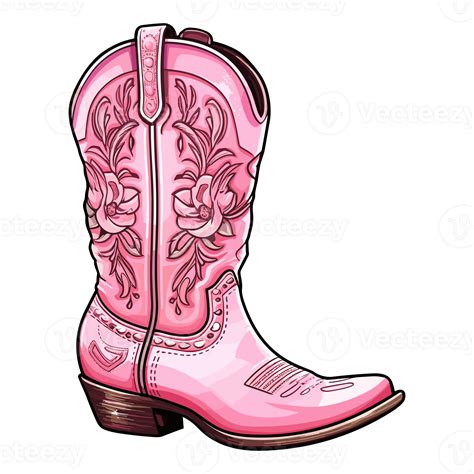 Pink cowboy cowgirl boots in western southwestern style, cowgirl
