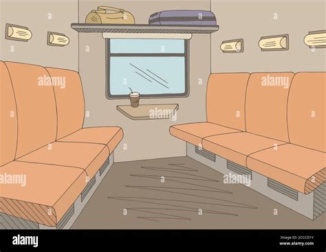 Train interior graphic color sketch illustration vector Stock Vector ...