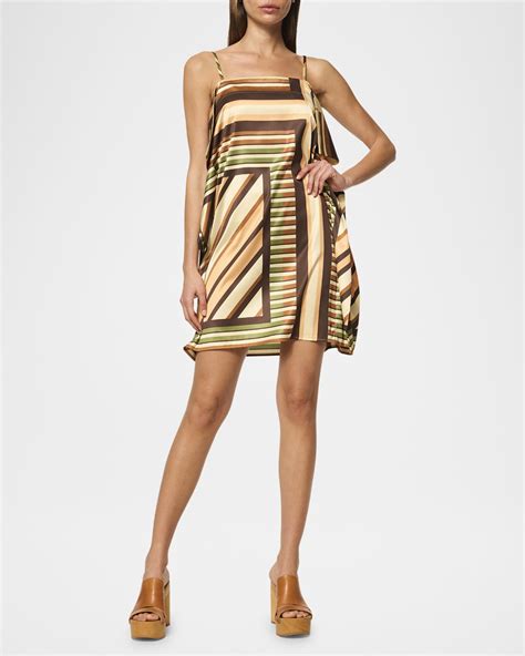 MISA Los Angeles Mayam Geometric Scarf Mini Dress | Neiman Marcus