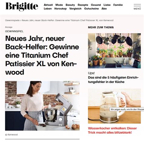 Kenwood Titanium Chef Patissier XL gewinnen: Brigitte Gewinnspiel ...
