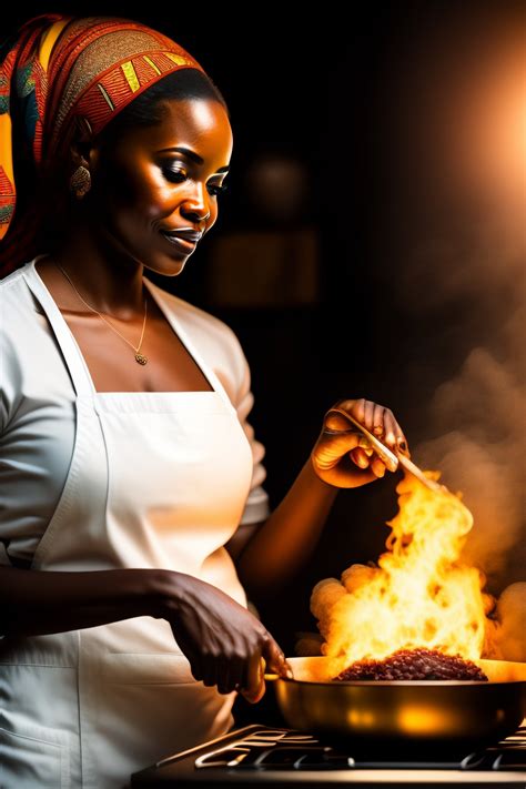 African Woman Cooking