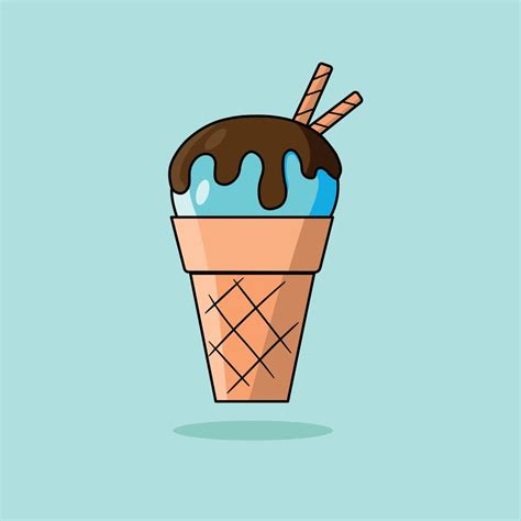 Blue ice cream on blue background 14033538 Vector Art at Vecteezy