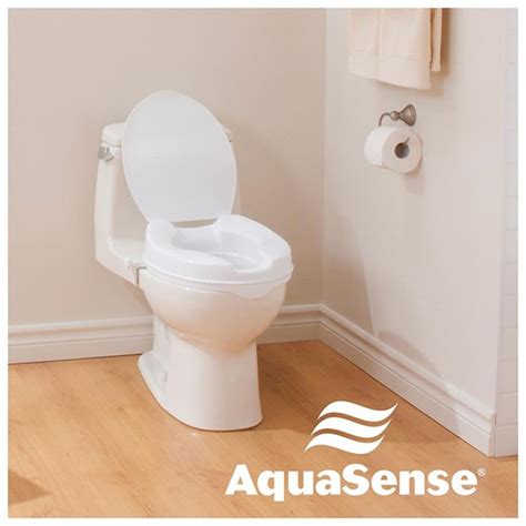 Aquasense Raised Toilet Seat With Lid, White, 2 Inch White - 1Source